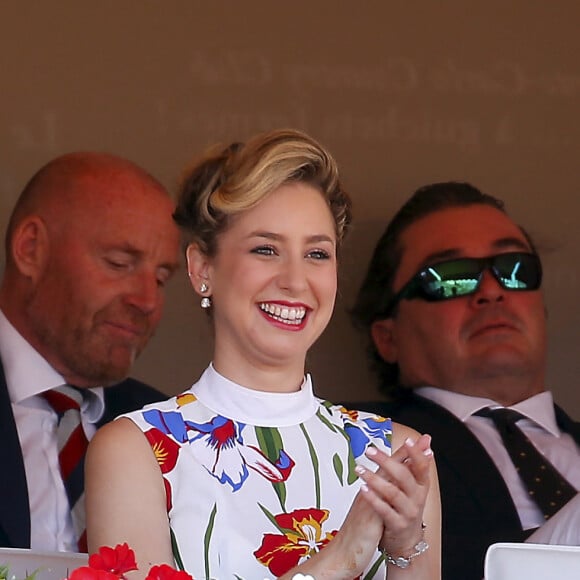 Jazmin Grace Grimaldi ( la fille du prince Albert II de Monaco) , son compagnon Ian Mellencamp (le neveu du chanteur John Mellencamp) en tribune du Rolex Monte-Carlo Masters 2018 à Roquebrune Cap Martin le 19 avril 2018. © Jean-François Ottonello / Nice Matin / Bestimage 