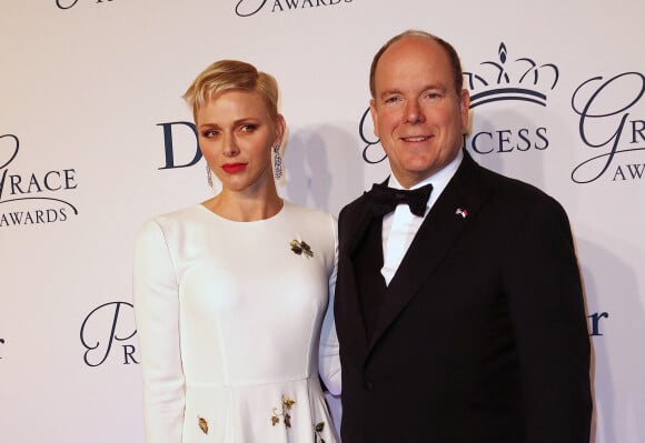 Le prince Albert II de Monaco et la princesse Charlène à la Soirée "Princess Grace Awards Gala 2016" au restaurant Cipriani à New York le 24 octobre 2016.