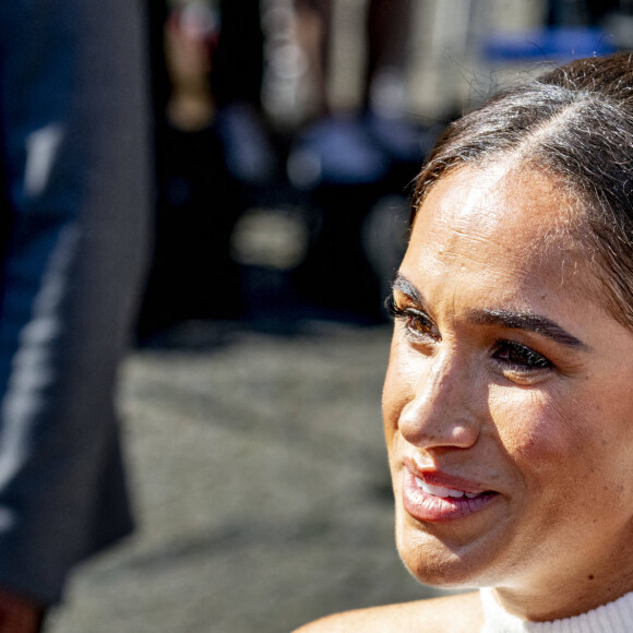 Le prince Harry, duc de Sussex et Meghan Markle, duchesse de Sussex, arrivent à l'hôtel de ville pour l'événement Invictus Games Dusseldorf 2023 One Year to Go, à Düsseldorf, Allemagne, le 6 septembre 2022. 