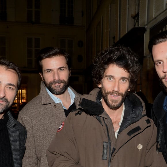 Mikael Fitoussi, son frère Grégory Fitoussi, Raphaël Kahn et Maximilien Seweryn - Vernissage privé de l'exposition "JoeyStarr Punk Funk Hero" à la galerie Artcube à Paris, France, le 1 décembre 2016. Exposition du 2 au 11 décembre 2016. © Rachid Bellak/Bestimage