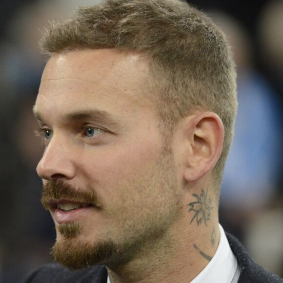 Le chanteur M.Pokora (Matt Pokora) - People dans les tribunes lors du match Marseille-PSG, PSG remporte le match 2 à 1, à Marseille le 7 février 2016. © Eric Etten/Bestimage 