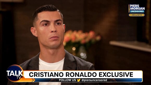 Cristiano Ronaldo révèle s'être senti trahi et déclare n'avoir "aucun respect" pour l'entraîneur du club Manchester United, E.ten Hag, lors d'une interview à Piers Morgan sur la chaîne Talk Sport. Londres. Le 13 novembre 2022.