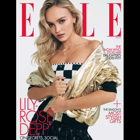 Lily-Rose Depp en couverture du ELLE décembre (US)