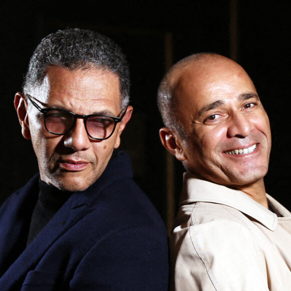 Roschdy Zem, acteur, réalisateur et son frère Mustapha Zem, écrivain - Rendez-vous avec les acteurs du film "Les Miens" à Lille le 7 novembre 2022. © Claude Dubourg / Bestimage