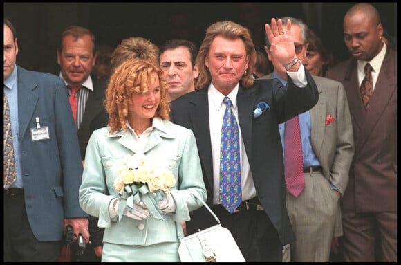 Mariage de Johnny et Laeticia Hallyday à Neuilly-sur-Seine en 1996
