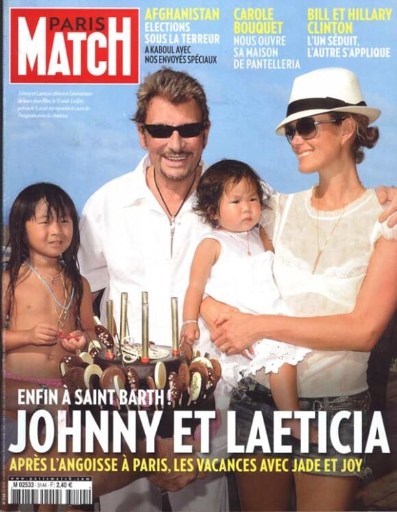 Johnny Hallyday en famille avec Laeticia, Jade et Joy