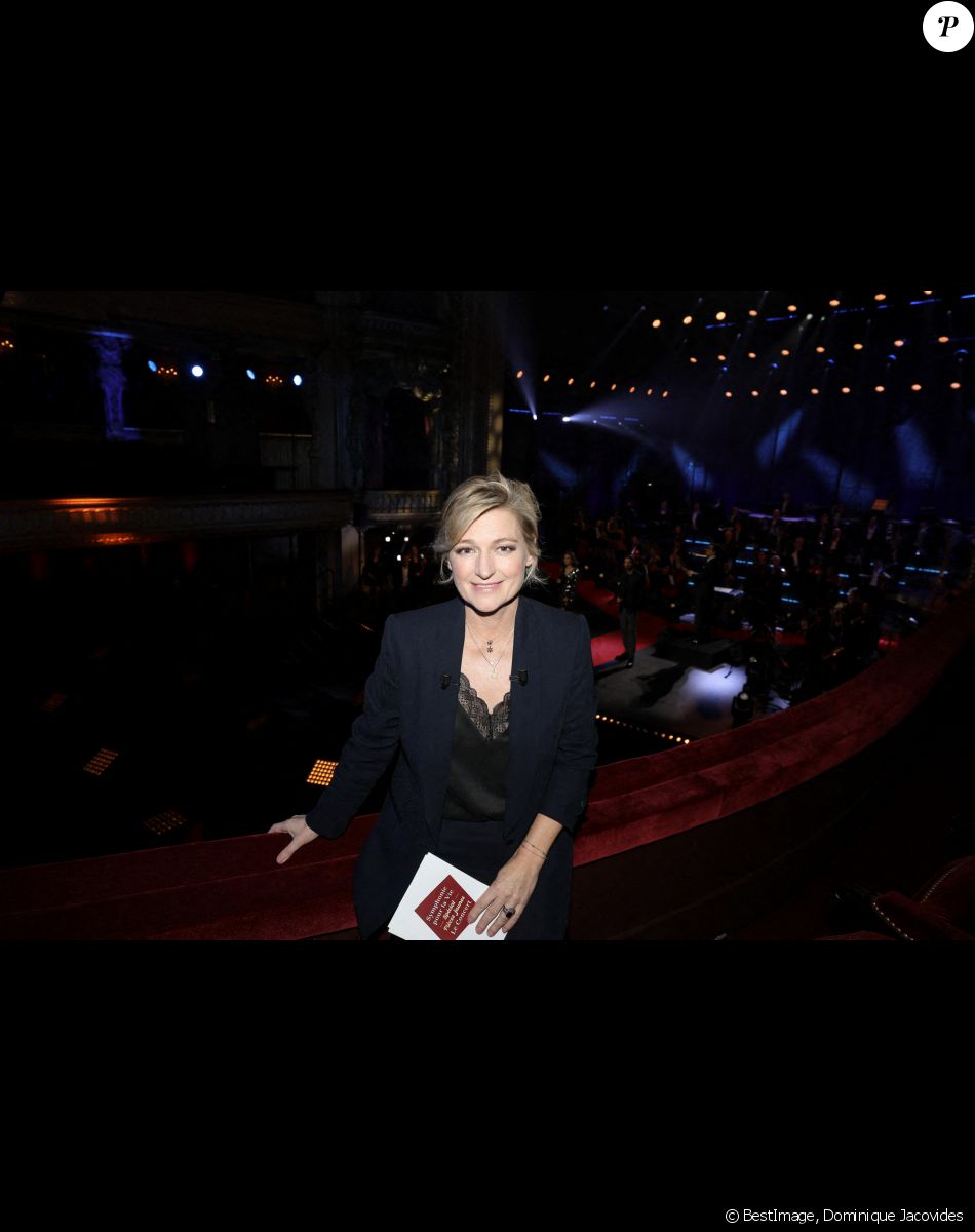 Exclusif - Anne-Elisabeth Lemoine - Backstage de l'enregistrement de l'émission "Symphonie pour la Vie, Spéciale Pièces jaunes" au Théâtre national de l'Opéra Comique à Paris, qui sera diffusée le 10 février sur France 3. © Dominique Jacovides / Bestimage