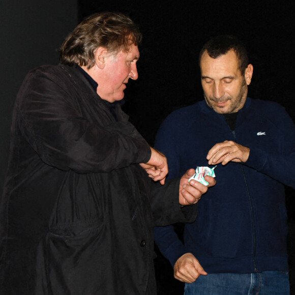 Gérard Depardieu et Zinedine Soualem lors du Festival Premiers Plans. Angers, le 28 janvier 2022. © Laetitia Notarianni / Bestimage