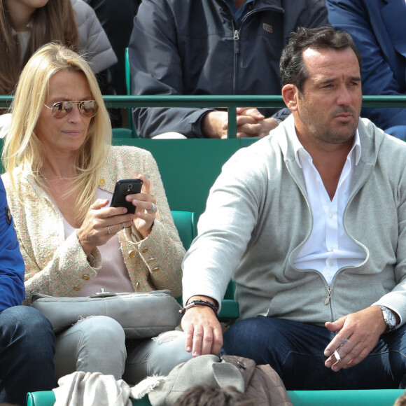 Estelle Lefébure et son ex-compagnon Pascal Ramette au Tennis Rolex Masters de Monte-Carlo à Monaco. Le 19 avril 2014