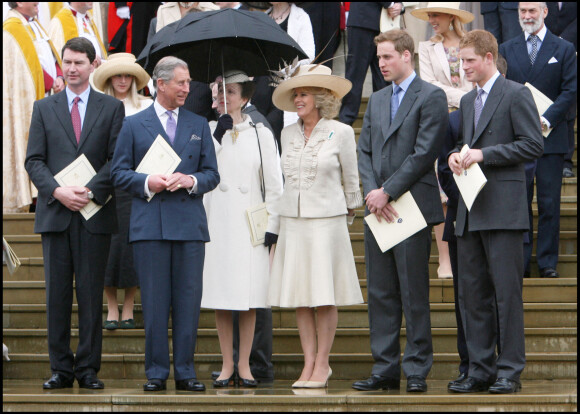 Camilla Parker-Bowles et le prince William et Harry au 80e anniversaire de la reine