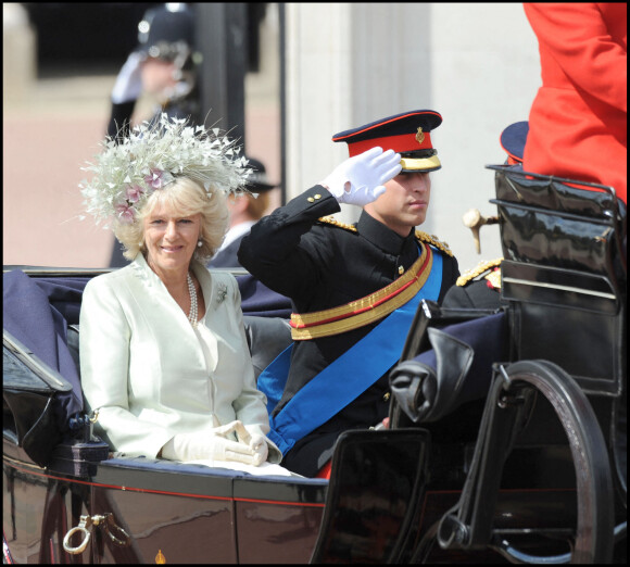 Camilla Parker-Bowles et le prince William au Trooping the Colour à Londres