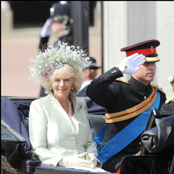 Camilla Parker-Bowles et le prince William au Trooping the Colour à Londres