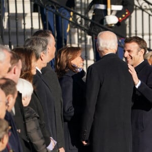 Le président américain Joe Biden, la première dame Jill Biden et Kamala Harris, vice-présidente des Etats-Unis d'Amérique - Le président américain et la première dame accueillent le président français et sa femme à la Maison Blanche à Washington, The District, Etats-Unis, le 1er décembre 2022. 