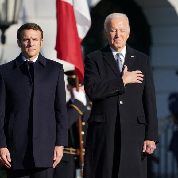 Le président américain Joe Biden accueille le président français Emmanuel Macron à la Maison Blanche à Washington, The District, Etats-Unis, le 1er décembre 2022. 