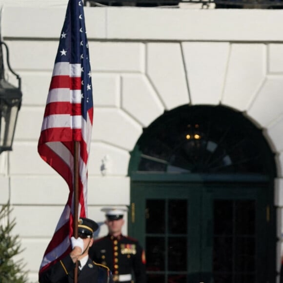 Le président américain Joe Biden accueille le président français Emmanuel Macron à la Maison Blanche à Washington, The District, Etats-Unis, le 1er décembre 2022. 