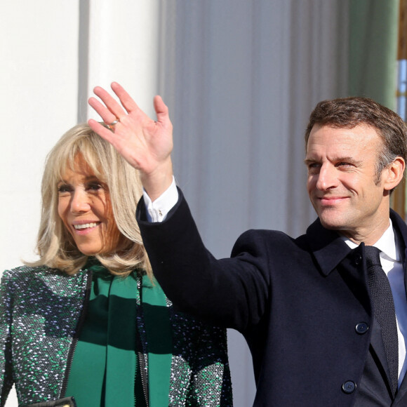 Cérémonie d'accueil du président de la République française Emmanuel Macron et de la première Dame Brigitte Macron à la Maison Blanche à Washington, le 1er décembre 2022. Le couple présidentiel français est accueilli par le président américain Joe Biden et la première Dame, Jill Biden. Le président français, accompagné de la première dame B.Macron, est en visite d'Etat aux Etats-Unis, du 29 novembre au 2 décembre 2022. © Dominique Jacovides / Bestimage 