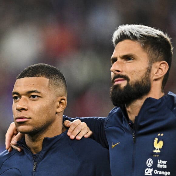 Kylian Mbappé / Olivier Giroud - Match de la 5ème et avant-dernière journée de Ligue des nations entre la France et l'Autriche (2-0) au Stade de France à Saint-Denis.