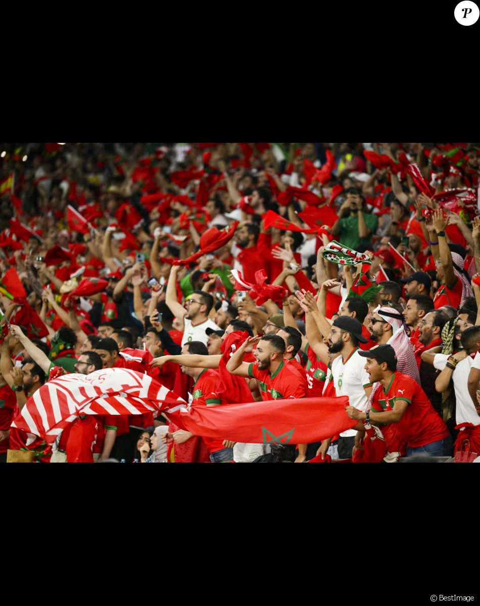 Supporters du Maroc - Ambiance - Match "Maroc - Espagne (tab 3-0)" lors de la Coupe du Monde 2022 au Qatar (FIFA World Cup Qatar 2022), le 6 décembre 2022.