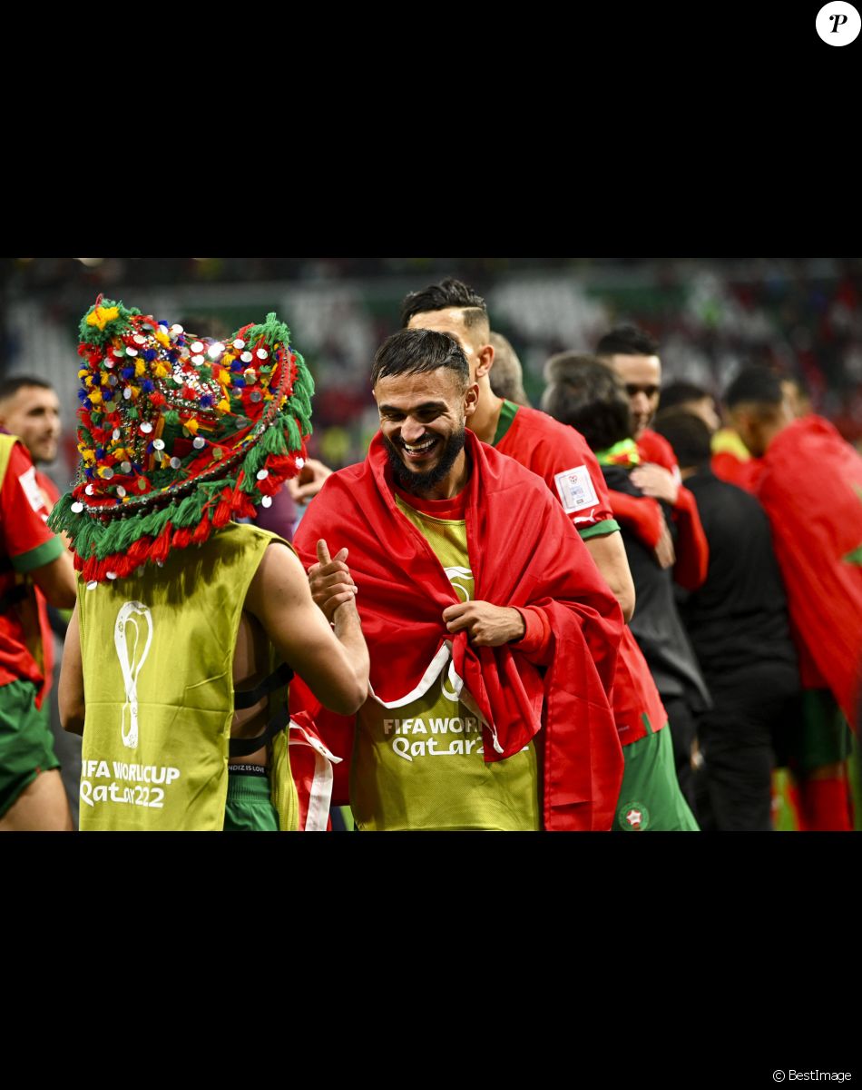 Joie des joueurs du Maroc apres la seance de Tirs au But - Match "Maroc - Espagne (tab 3-0)" lors de la Coupe du Monde 2022 au Qatar (FIFA World Cup Qatar 2022), le 6 décembre 2022.