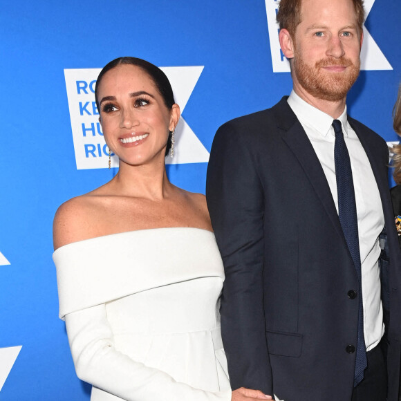 Le prince Harry et Megan Markle au photocall de la soirée de gala "Robert F. Kennedy Human Rights Ripple of Hope 2022" à l'hôtel Hilton de New York City, New York, Etats-Unis, le 6 décembre 2022. 