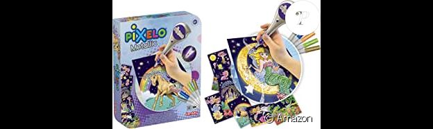 Imaginez des dessins vraime,nt originaux en pointillés métallisés avec le Coffret Metallique Pixelo