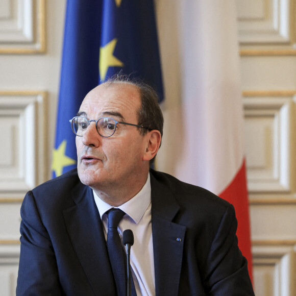 Jean Castex, président de l'Agence de financement des infrastructures de transport de France (AFIT France) lors de la signature de quatre conventions permettant de soutenir le développement de transports en commun de Strasbourg, France, le 22 septembre 2022. © Elyxandro Cegarra/Panoramic/Bestimage