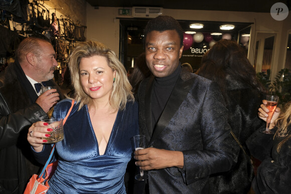 Exclusif - Cindy Lopes et le prince Jean Barthelemy Bokassa lors de la soirée d'ouverture du magasin "Womanizer PopUp" et du nouveau "Marylin Monroe Womanizer" à Dollhouse Shop à Paris, le 8 décembre 2022. 