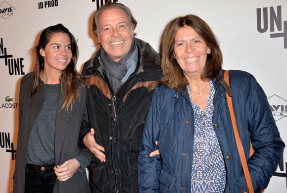 Michel Leeb avec sa femme Béatrice et sa fille Elsa - Avant-première du film "Un + Une" de Claude Lelouch à l'UGC Normandie à Paris le 23 novembre 2015.