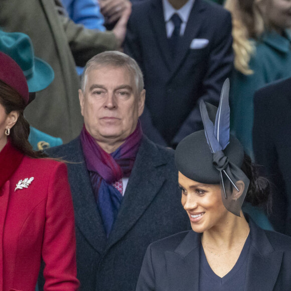 Catherine Kate Middleton, duchesse de Cambridge, Meghan Markle, duchesse de Sussex, le prince Harry, duc de Sussex - La famille royale assiste à la messe de Noël à Sandringham le 25 décembre 2018. 