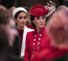 Catherine Kate Middleton, duchesse de Cambridge, Meghan Markle, enceinte, duchesse de Sussex lors de la messe en l'honneur de la journée du Commonwealth à l'abbaye de Westminster à Londres. 