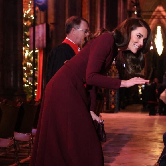 Catherine (Kate) Middleton, princesse de Galles, arrive pour le "Together at Christmas" Carol Service à l'abbaye de Westminster à Londres, Royaume uni, le 15 décembre 2022. 