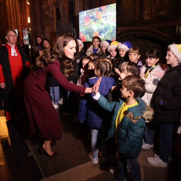 Catherine (Kate) Middleton, princesse de Galles, arrive pour le "Together at Christmas" Carol Service à l'abbaye de Westminster à Londres, Royaume uni, le 15 décembre 2022. 