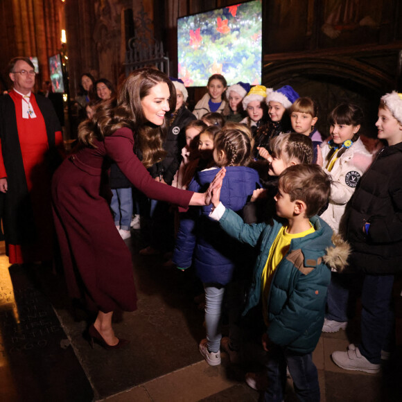 Catherine (Kate) Middleton, princesse de Galles, arrive pour le "Together at Christmas" Carol Service à l'abbaye de Westminster à Londres, Royaume uni, le 15 décembre 2022. 