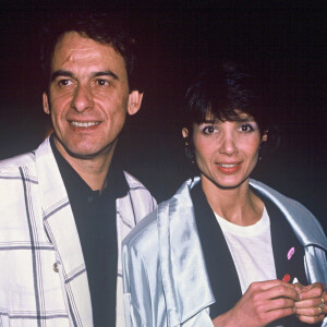Michel Fugain et son épouse Stéphanie à Paris.