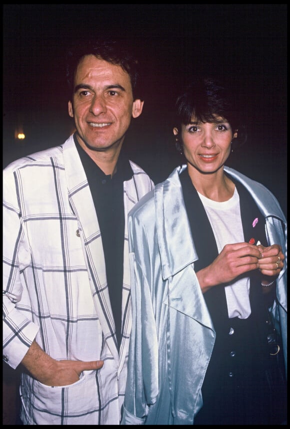 Michel Fugain et son épouse Stéphanie à Paris.