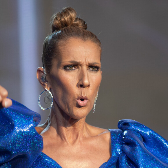 Céline Dion en concert à l'occasion du festival d'été Barclaycard British dans Hyde Park à Londres, le 5 juillet 2019.