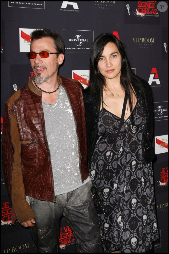 Florent Pagny et sa femme Azucena - Soirée "AZ" au VIP Room à Paris.