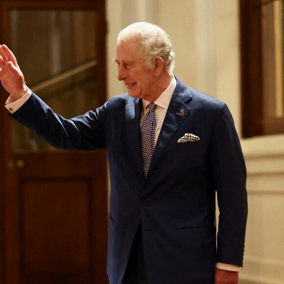 Le président sud-africain, Cyril Ramaphosa et le roi Charles III d'Angleterre au palais de Buckingham à Londres, Royaume Uni, le 23 novembre 2022. 