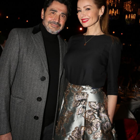 Exclusif - Adriana Karembeu et son mari André Ohanian - Le jury et les invités posent et déjeunent juste avant le début du défilé de la 15ème édition de "Top Model Belgium" au Lido à Paris, le 3 février 2019. © Philippe Doignon / Denis Guignebourg / Bestimage 