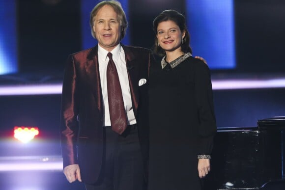 Richard Clayderman et Adeline de Senneville au spectacle d'anniversaire pour fêter les 10 ans de l'émission "Willkommen bei Carmen Nebel" à Berlin, le 16 février 2013.