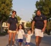 Julia Paredes et Maxime Parisi soutiennent les Bleus avec leurs enfants Luna et Vittorio