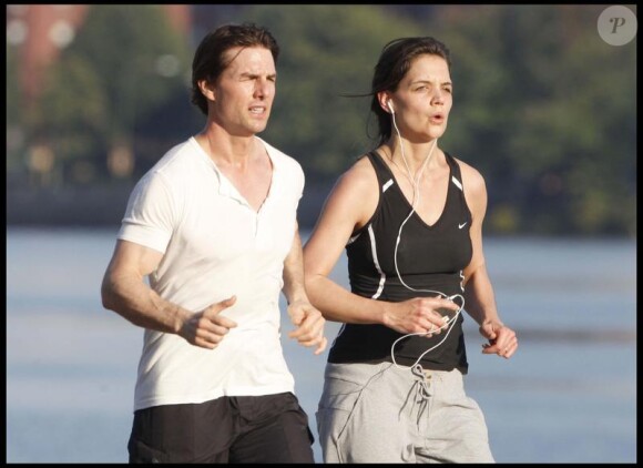 Pour Tom Cruise et Katie Holmes, le footing c'est une affaire de couple ! 