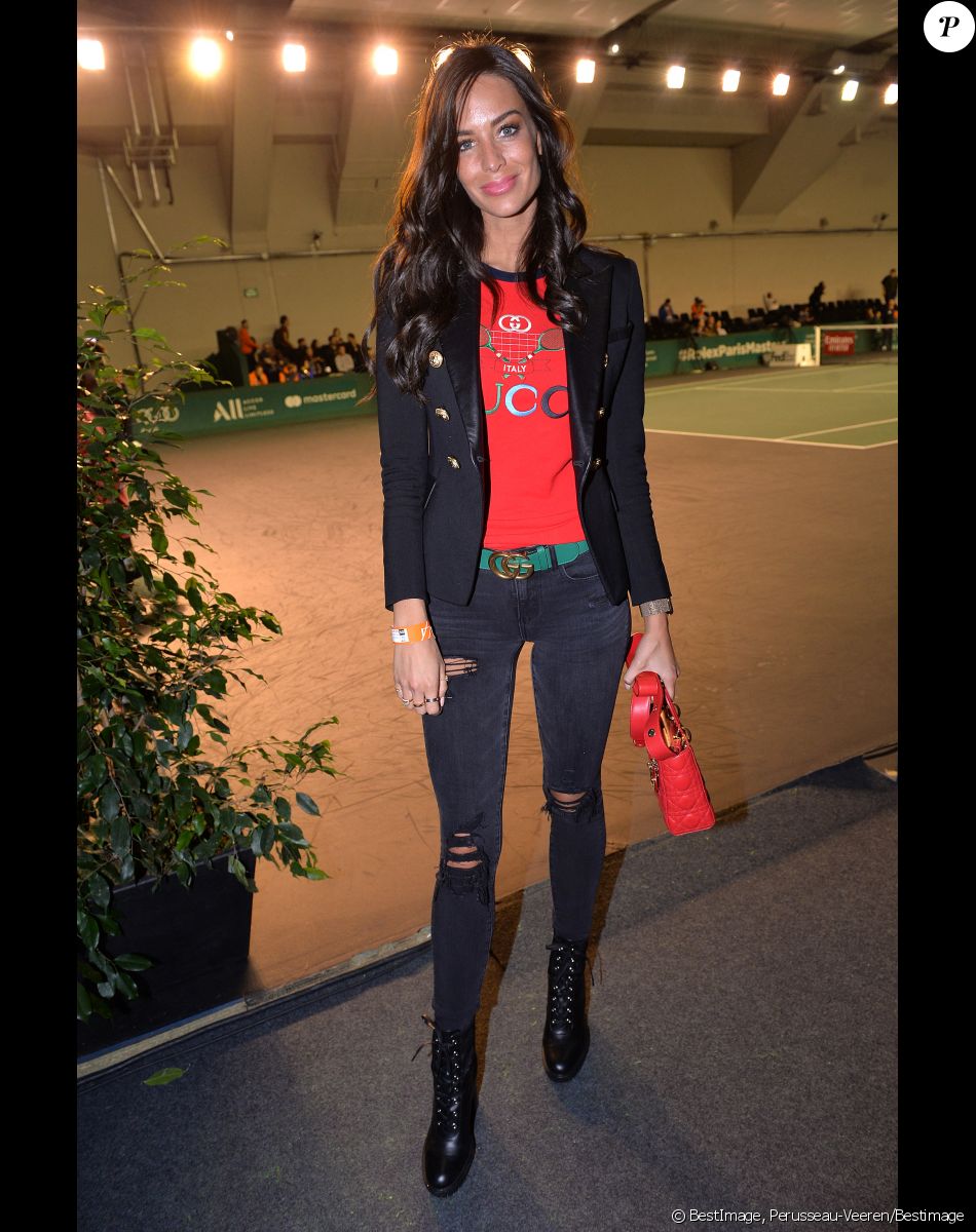 Jade Foret (Lagardère) dans les tribunes du match "Benoît Paire/Fernando Verdasco - Rohan Bopanna/Denis Shapovalov (4/6 - 5/7)" lors du tournoi Rolex Paris Masters 2019, le 30 octobre 2019. © Perusseau-Veeren/Bestimage