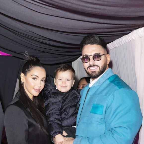 Exclusif - Nabilla Benattia, son mari Thomas Vergara et leur fils Milann - Nabilla Benattia, son mari Thomas Vergara et leur fils Milann posent lors de l'avant première du documentaire "Nabilla sans filtre" (Amazon Prime Vidéo) à Paris le 22 Novembre 2021. © Jack Tribeca / Bestimage