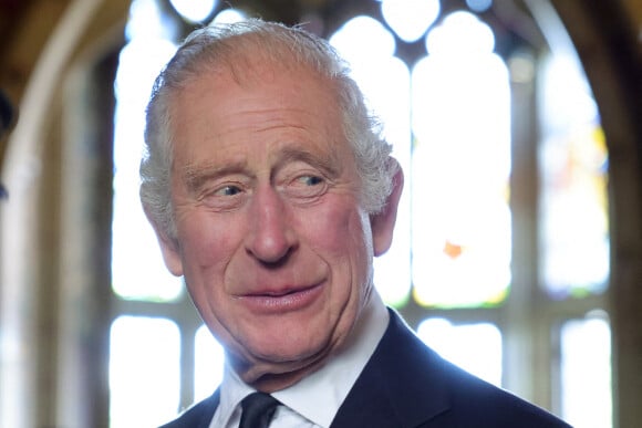 Le roi Charles III d'Angleterre et Camilla Parker Bowles, reine consort d'Angleterre, lors d'une réceptions organisée pour les associations caritatives au château de Cardiff. Le 16 septembre 2022.