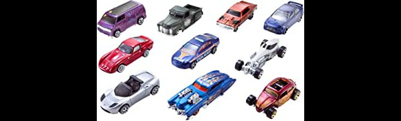 Votre enfant va découvrir de nombreux modèles avec ce lot de 10 véhicules Hot Wheels