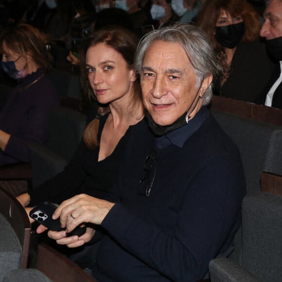 Exclusif - Richard Berry et sa femme Pascale Louange - People lors de la représentation du ballet de danse "Mosaïques" de J.Lestel à la Salle Pleyel à Paris. Le 16 février 2022 © Bertrand Rindoff Petroff / Bestimage 