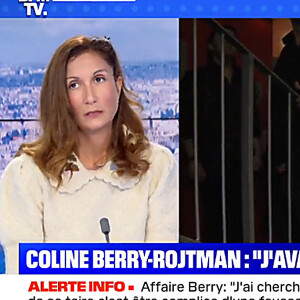 Coline Berry-Rojtman, fille de Richard Berry invitée de BFMTV dans l'émission de Bruce Toussaint le 4 mars 2021... © Capture TV BFMTV via Bestimage