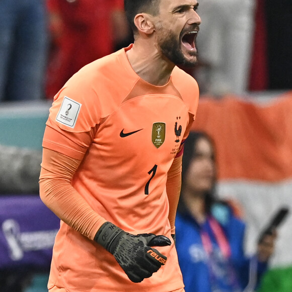 Hugo Lloris au match de demi-finale opposant la France au Maroc lors de la Coupe du Monde 2022 au stade Al-Bayt, à Doha, Qatar, le 14 décembre 2022. La France a gagné 2-0. © Philippe Perusseau/Bestimage