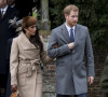 Le prince Harry et sa fiancée Meghan Markle - La famille royale d'Angleterre arrive à la messe de Noël à l'église Sainte-Marie-Madeleine à Sandringham, le 25 décembre 2017. 